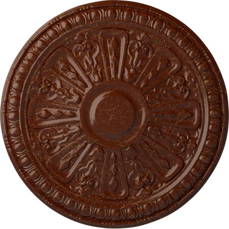 Ekena Millwork Raymond Ceiling Medallion (Fits Canopies up to 5 3/8"), 18"OD x 1 1/4"P, Burnished Mahogany Crackle CM18RA2BMC